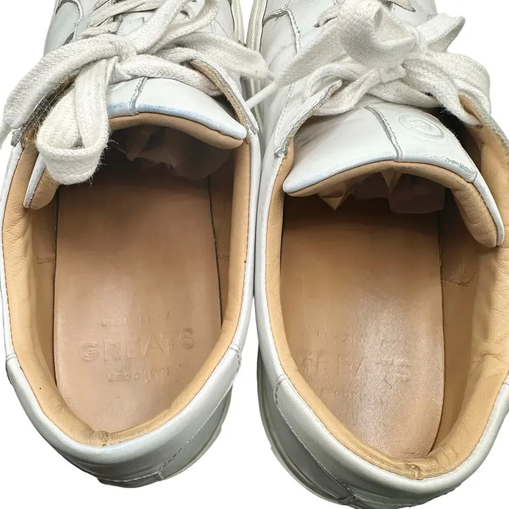 Greats | Men | Royale Classic Casual Minimal White Leather Sneakers | Size 11.5